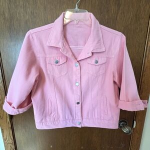 NWOT Pink Denim Jacket